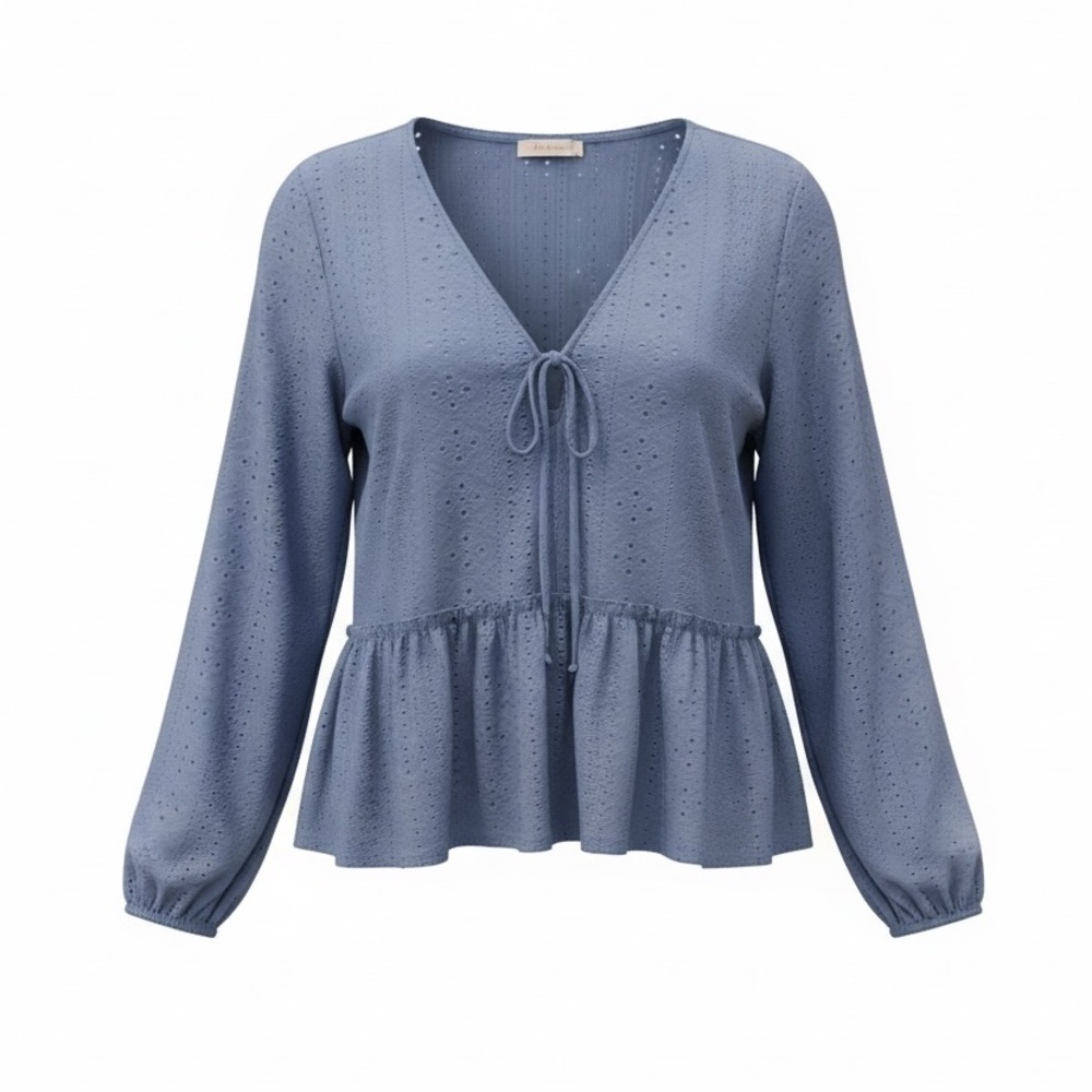 Altard’d State light blue eyelet top, medium